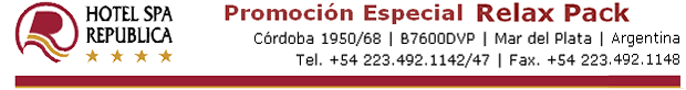 Hotel Spa Republica - Mar del Plata - Buenos Aires